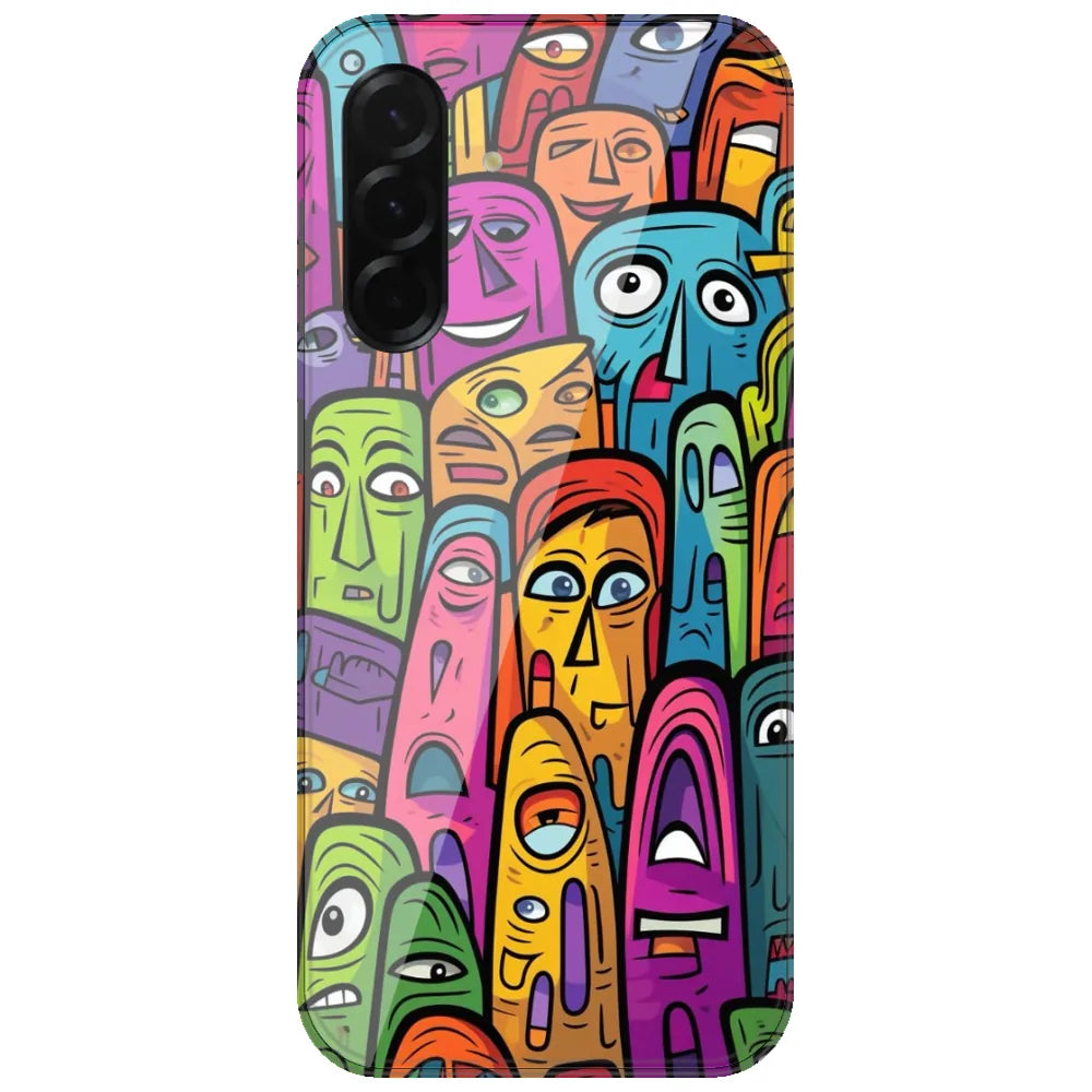 Funky Faces Crowd - Printed Silicone Case for Samsung Galaxy A57 5G