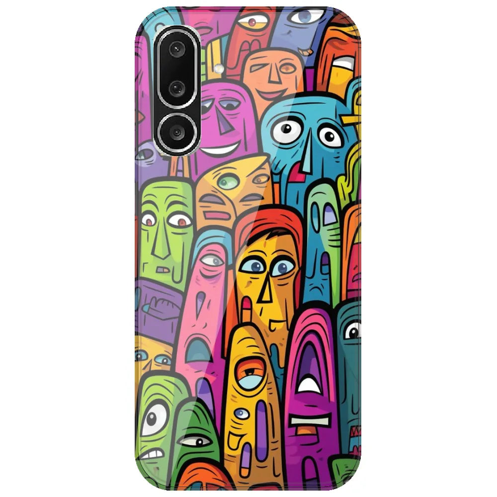 Funky Faces Crowd - Printed Silicone Case for Samsung Galaxy M36
