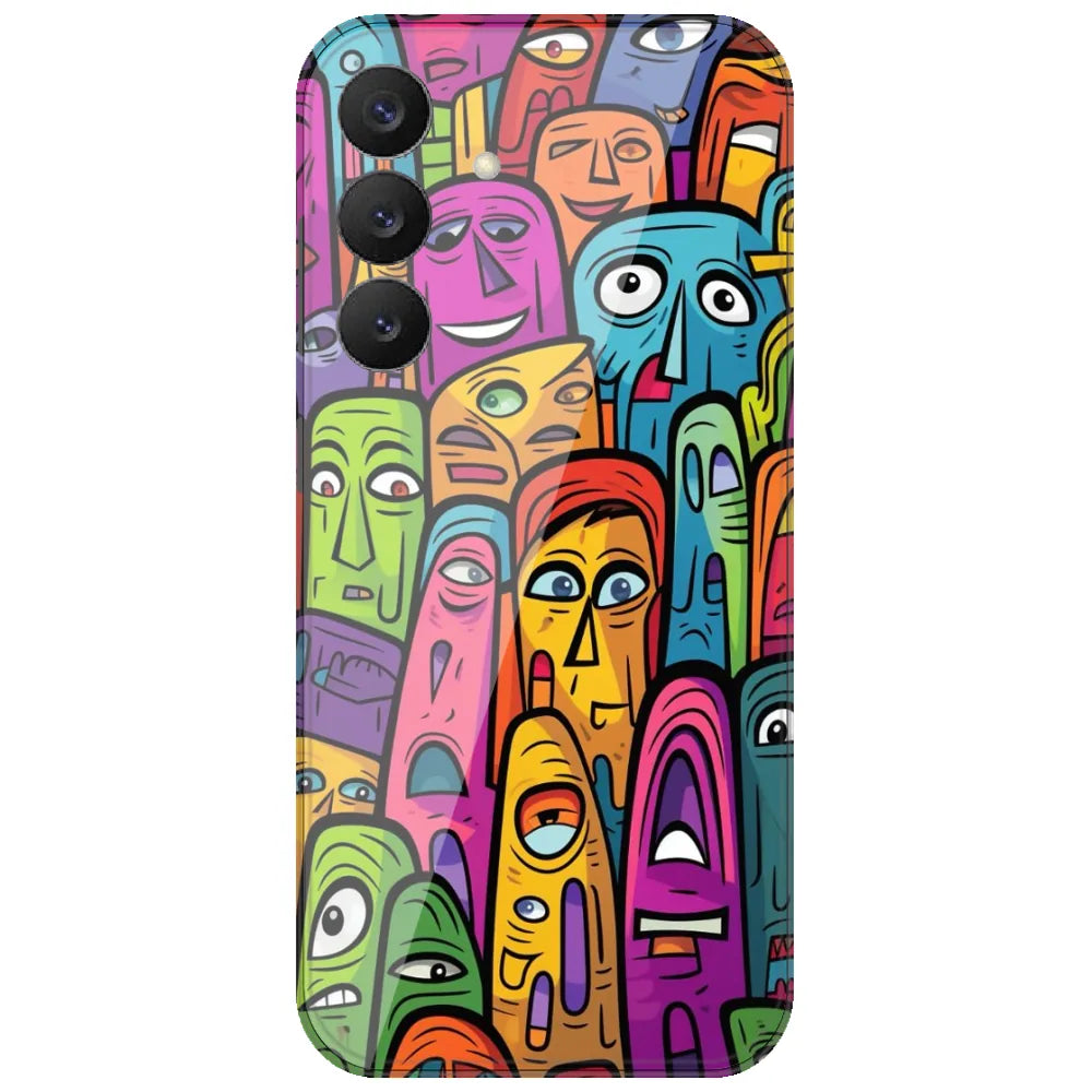 Funky Faces Crowd - Printed Silicone Case for Samsung Galaxy S26