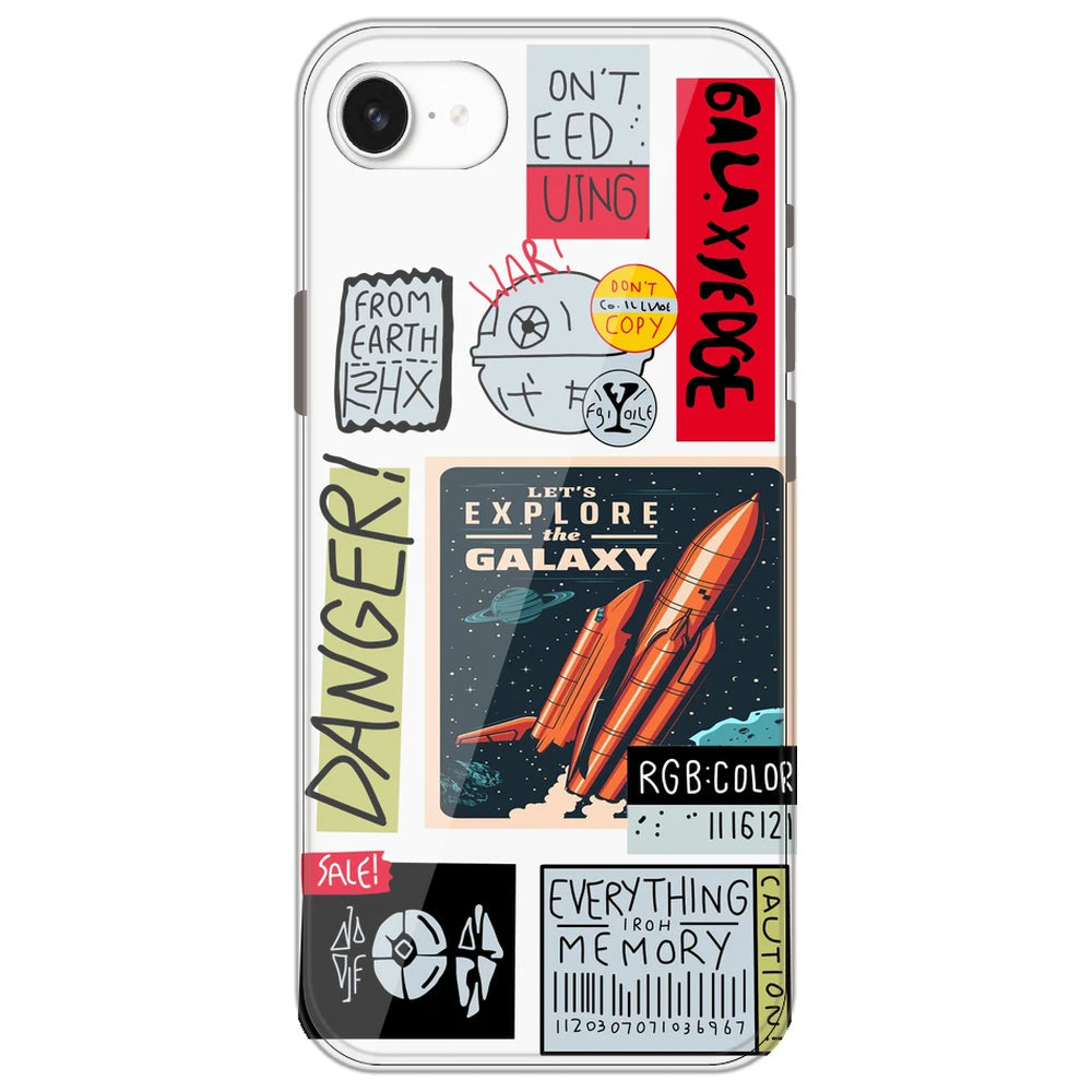 Galaxy - Clear Printed Silicone Case for Apple iPhone 16e
