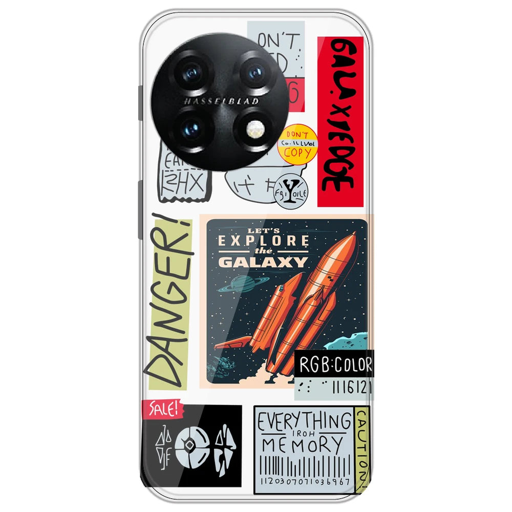 Galaxy - Clear Printed Silicone Case for OnePlus 11