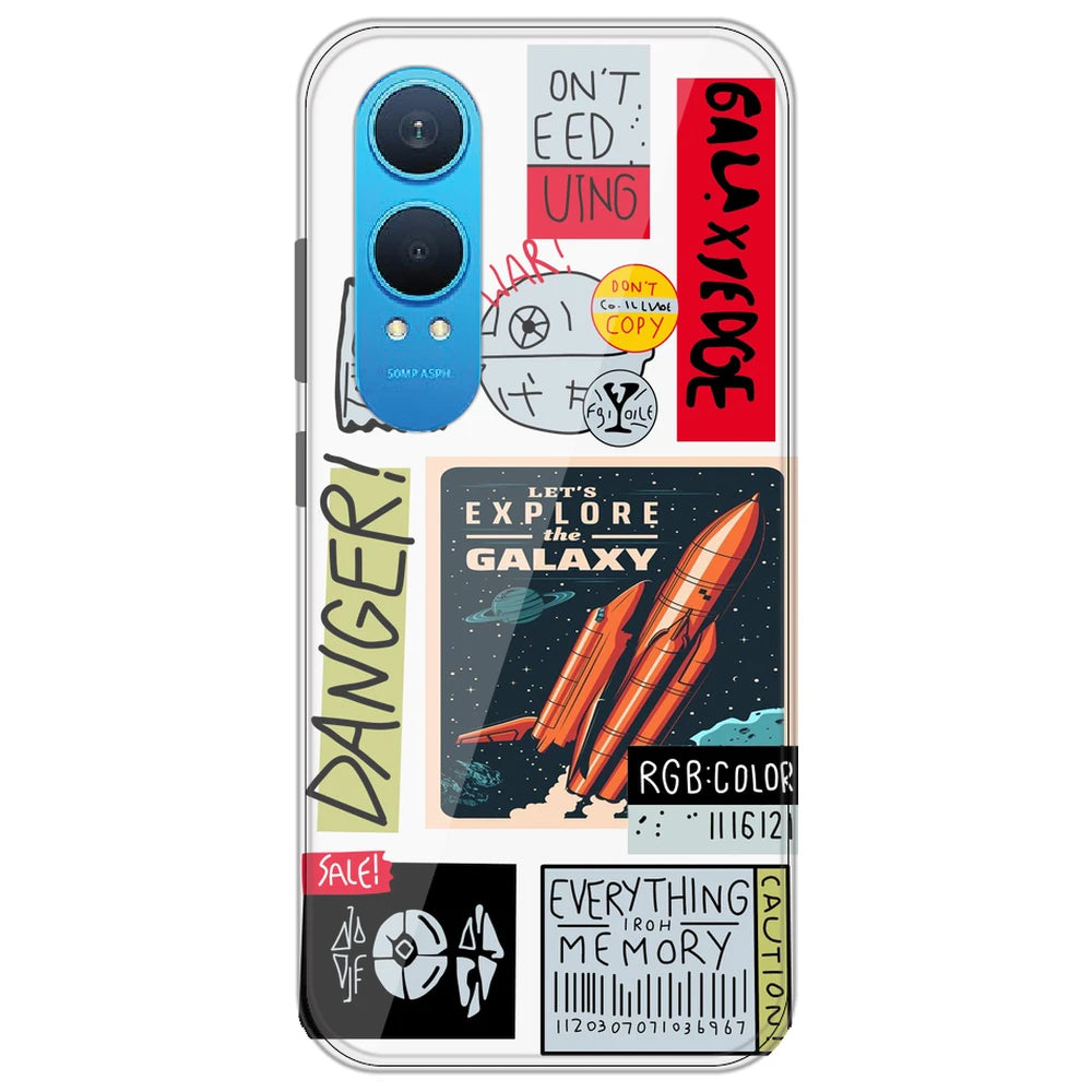 Galaxy - Clear Printed Silicone Case for OnePlus Nord CE 4 Lite