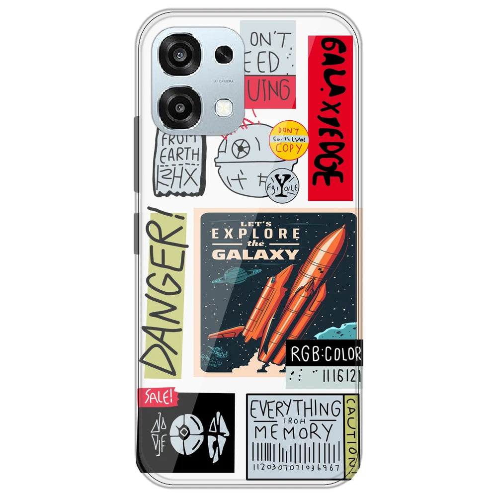 Galaxy - Clear Printed Silicone Case for Oppo A6 Pro