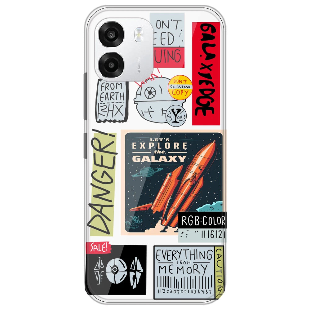 Galaxy - Clear Printed Silicone Case for Oppo K14