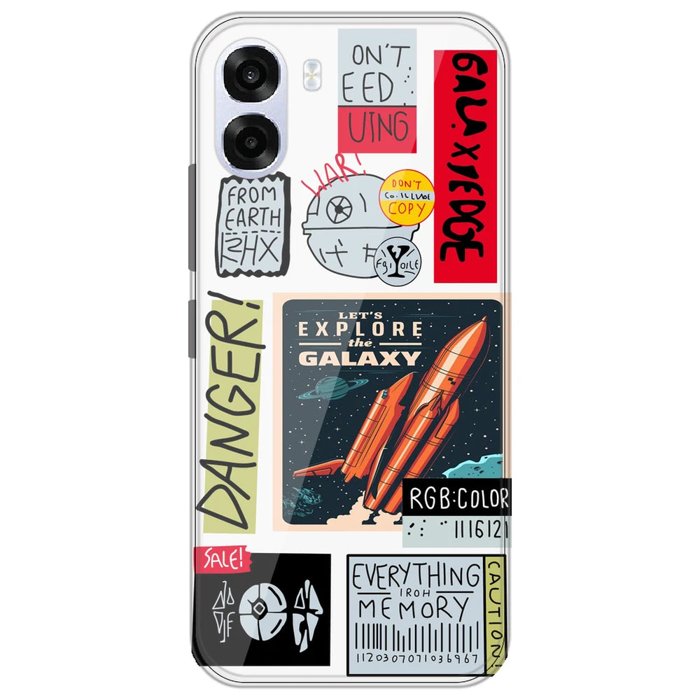Galaxy - Clear Printed Silicone Case for Oppo K14X