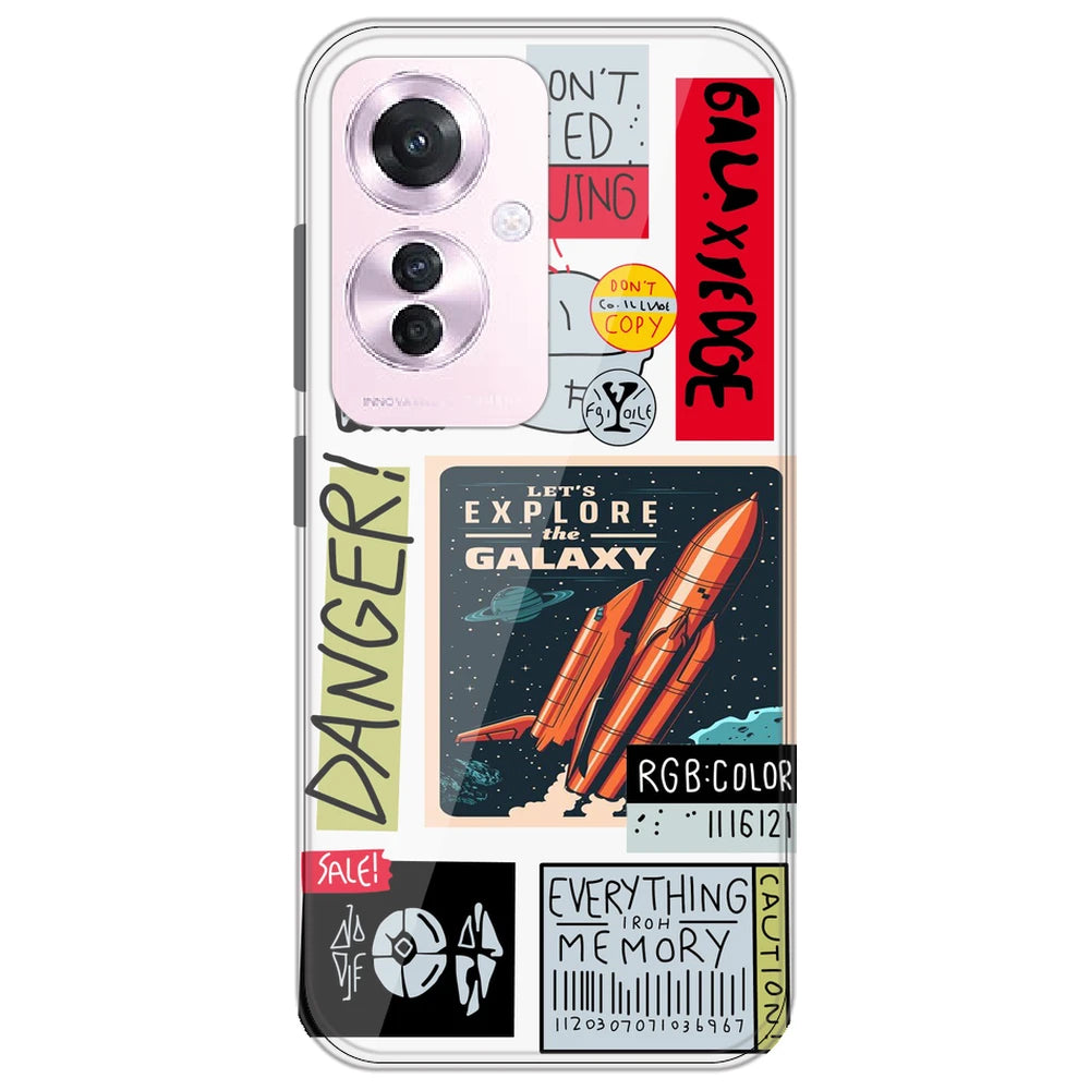 Galaxy - Clear Printed Silicone Case for Oppo Reno 11F