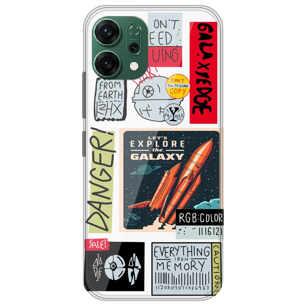 Galaxy - Clear Printed Silicone Case for Oppo Reno 14
