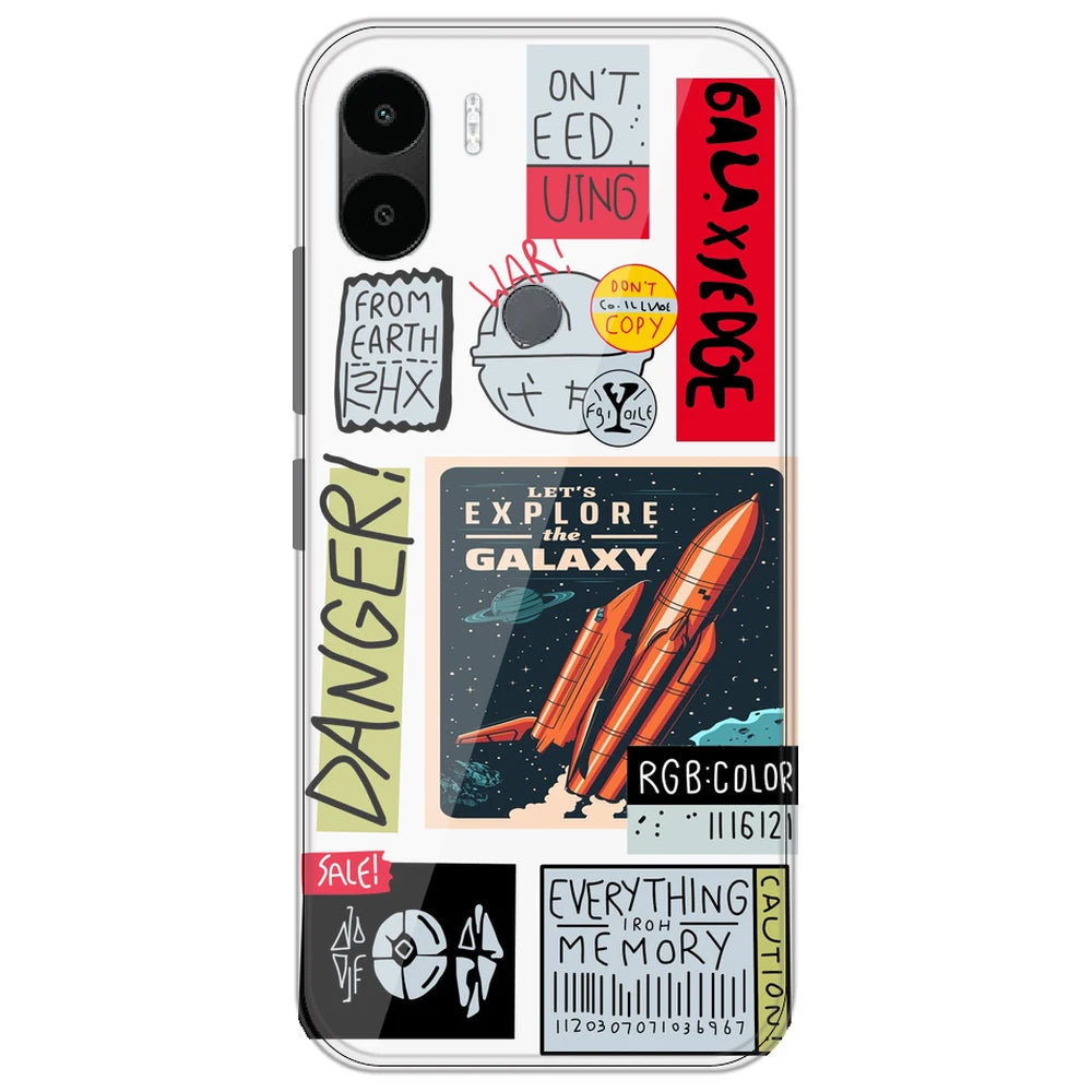 Galaxy - Clear Printed Silicone Case for Poco C51