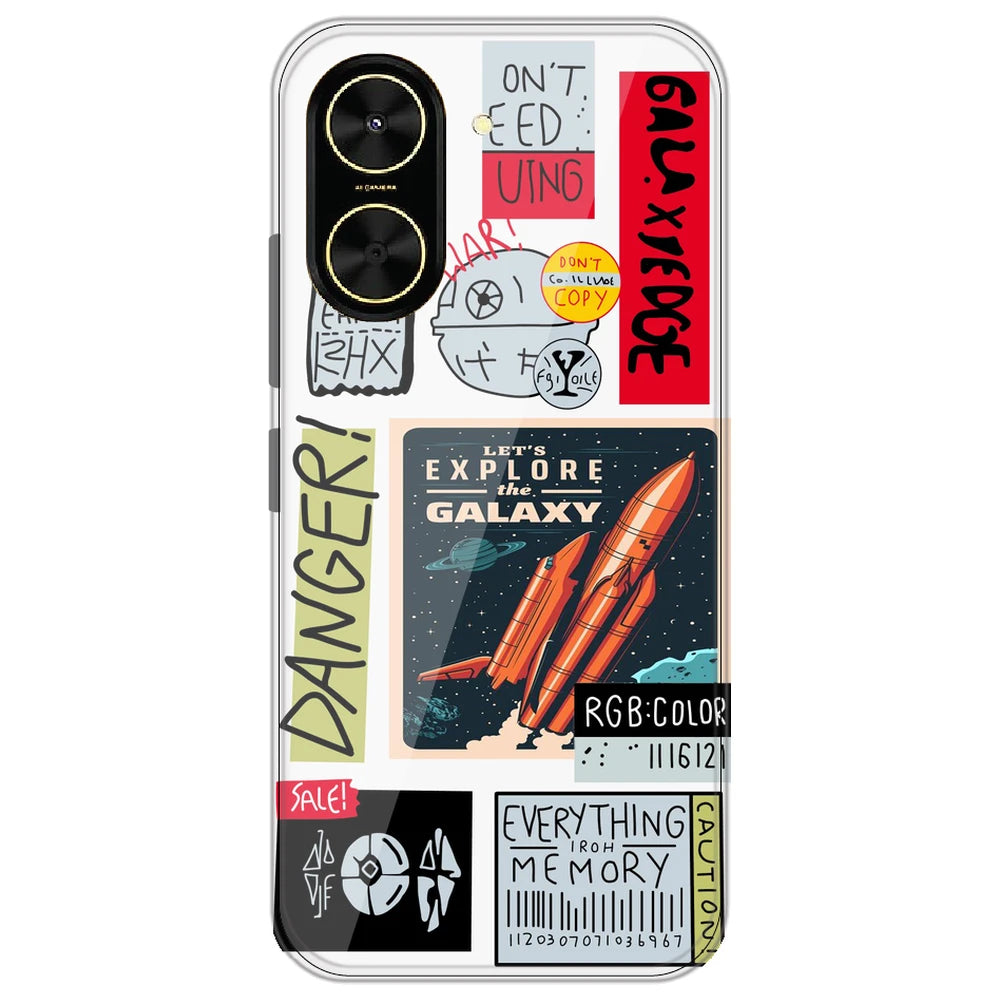 Galaxy - Clear Printed Silicone Case for Poco C71