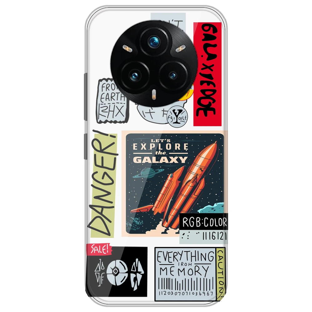 Galaxy - Clear Printed Silicone Case for Realme 14 Pro Plus