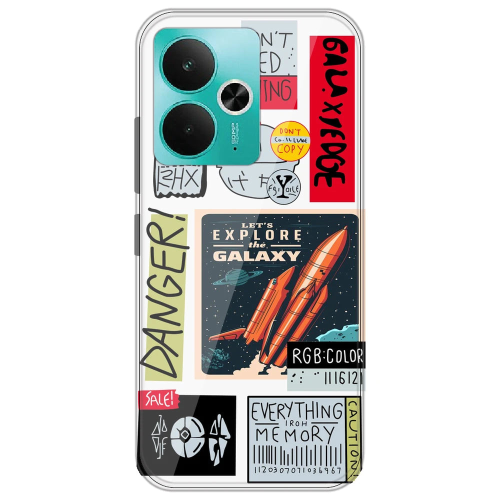 Galaxy - Clear Printed Silicone Case for Realme 14T