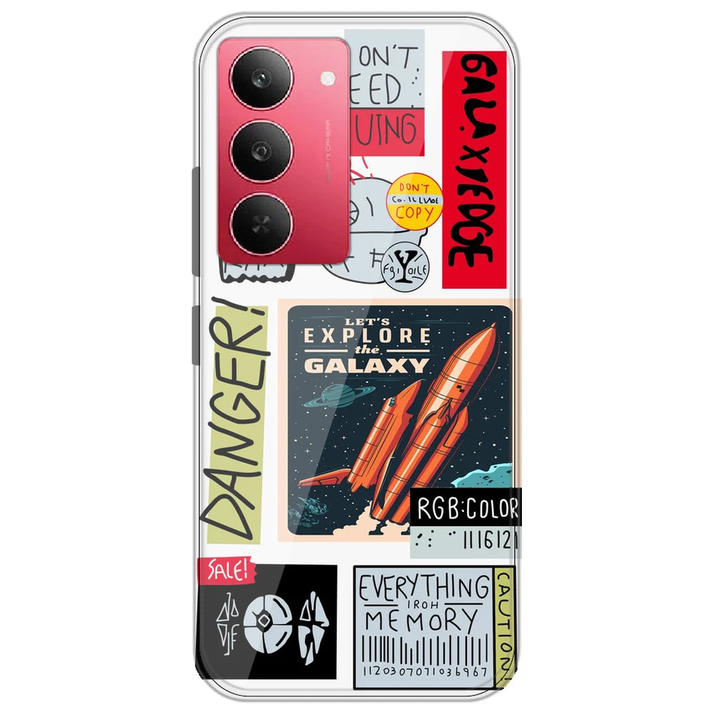 Galaxy - Clear Printed Silicone Case for Realme 14x