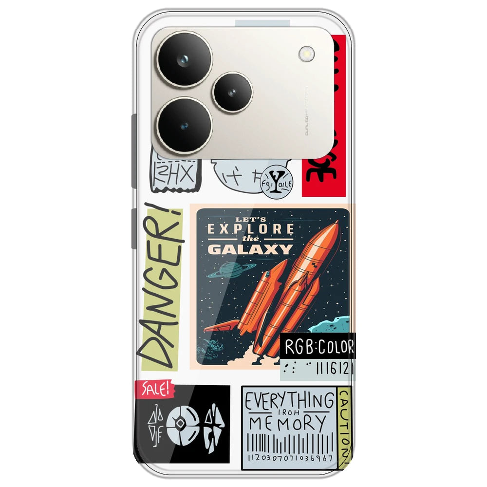 Galaxy - Clear Printed Silicone Case for Realme P4 Pro