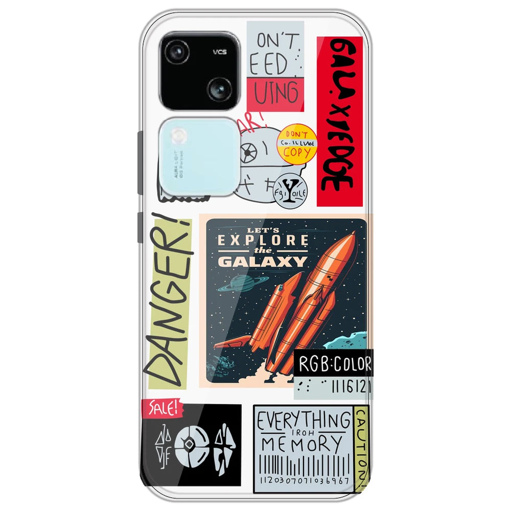 Galaxy - Clear Printed Silicone Case for Vivo S18
