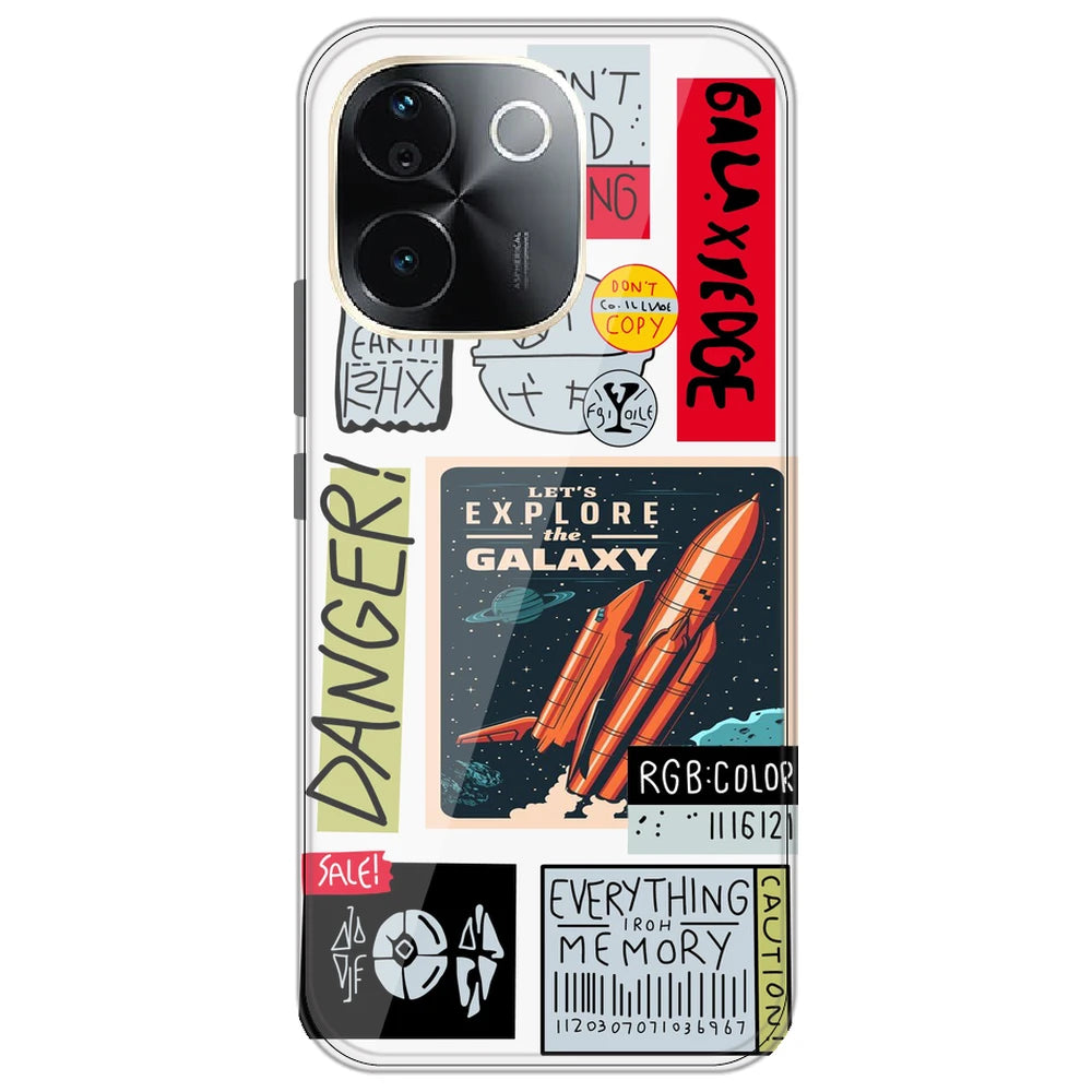 Galaxy - Clear Printed Silicone Case for Vivo T3 Pro 5G