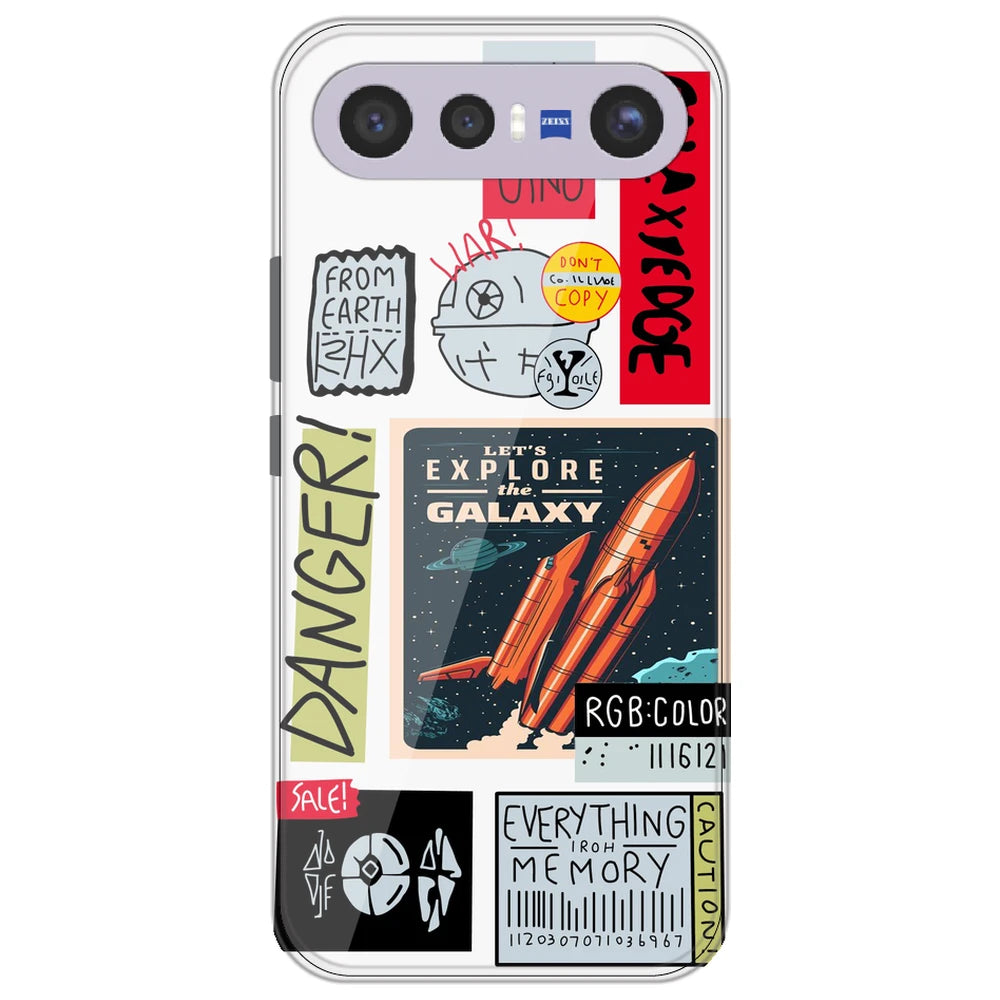Galaxy - Clear Printed Silicone Case for Vivo X300 FE
