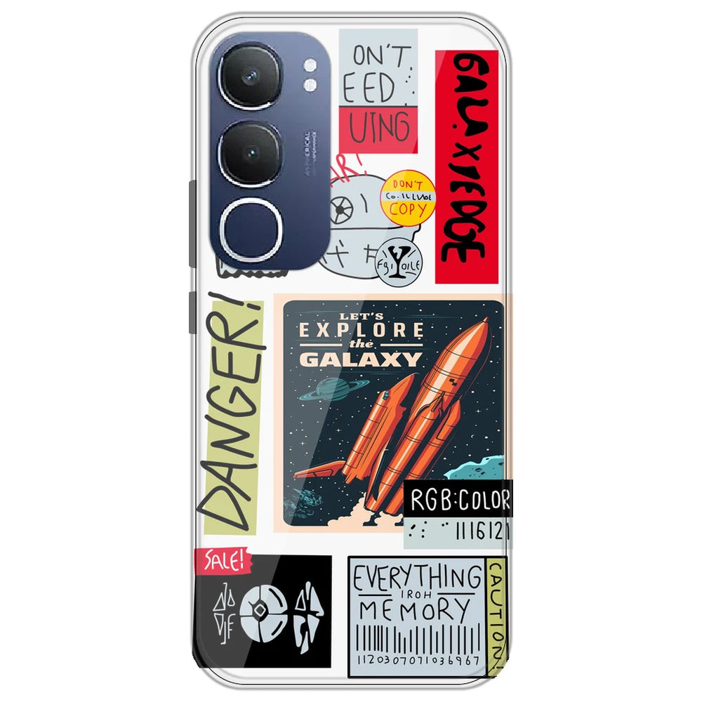 Galaxy - Clear Printed Silicone Case for Vivo Y29