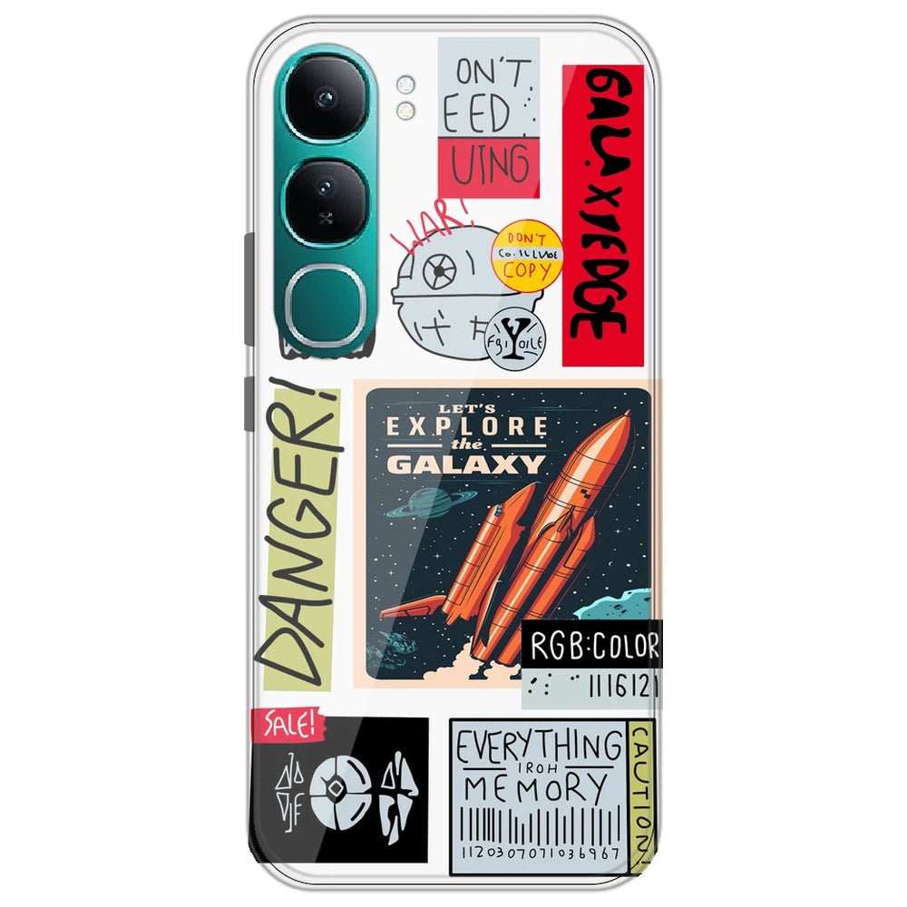 Galaxy - Clear Printed Silicone Case for Vivo Y300