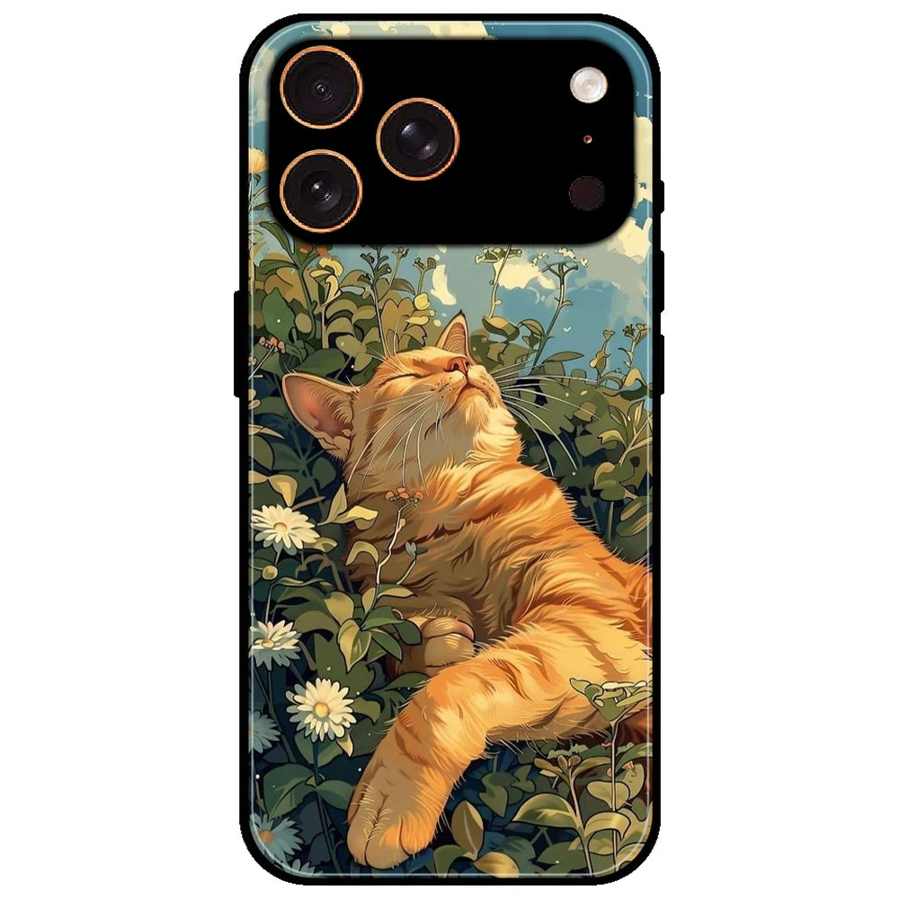 Garfield Sleeping - Glossy Metal Silicone Case for Apple iPhone 17 Pro Max