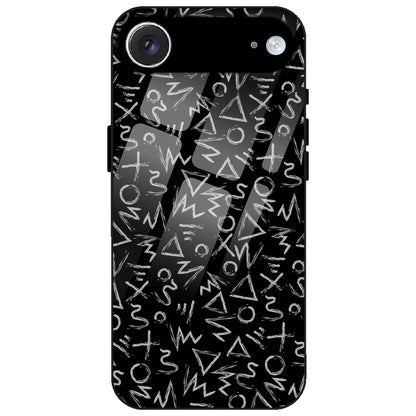Geometric Black & White Pattern - Glass Case for Apple iPhone Air