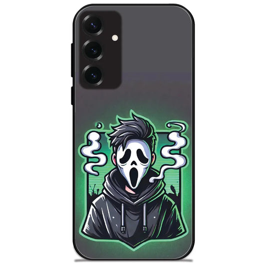 Ghost Mask Hoodie - Glossy Metal Silicone Case for Samsung Galaxy S25 Plus