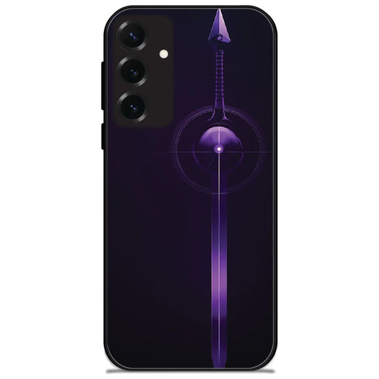 Glowing Purple Blade - Glossy Metal Silicone Case for Samsung Galaxy S25 Plus