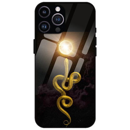 Golden Serpent - Glass Case for Apple iPhone 15 Pro