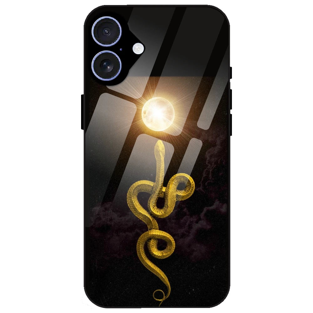 Golden Serpent - Glass Case for Apple iPhone 16