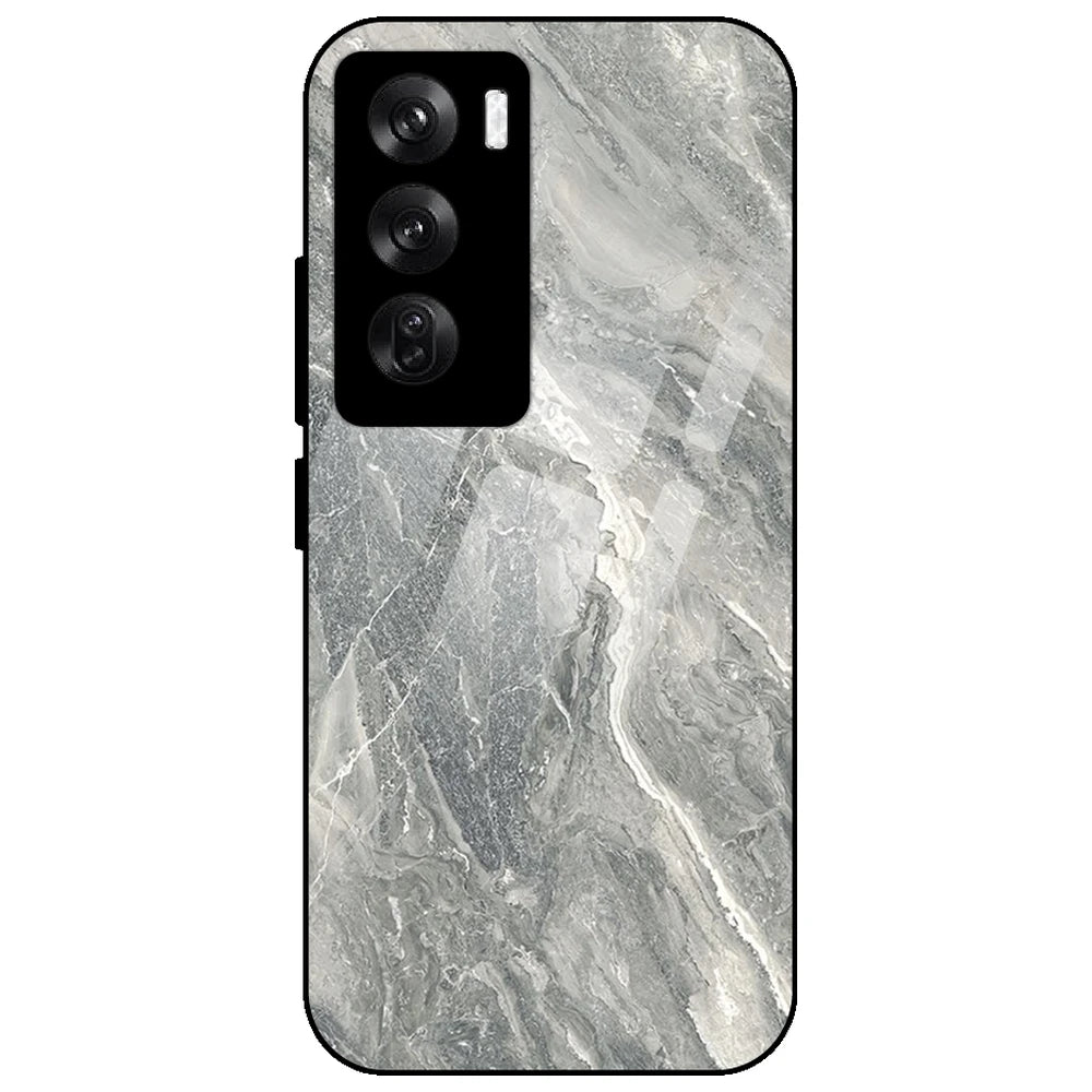 Graphite Grey Marble - Glass Case for Oppo Reno 12 Pro