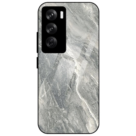Graphite Grey Marble - Glass Case for Oppo Reno 12 Pro