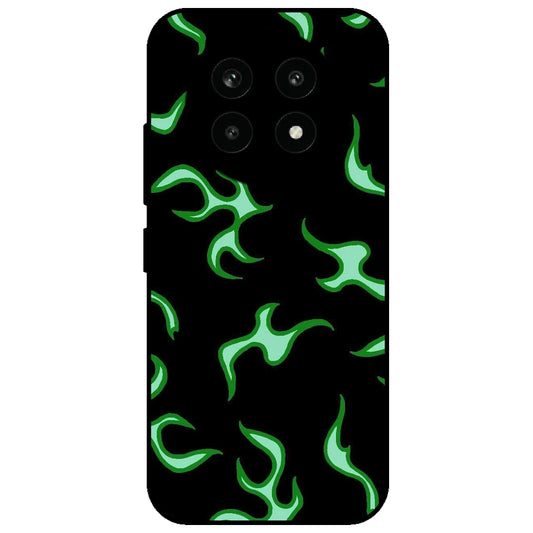 Green Flames - Glossy Metal Silicone Case for Realme 13 Pro 5G
