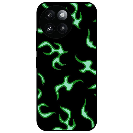 Green Flames - Glossy Metal Silicone Case for Redmi Xiaomi 14 Civi