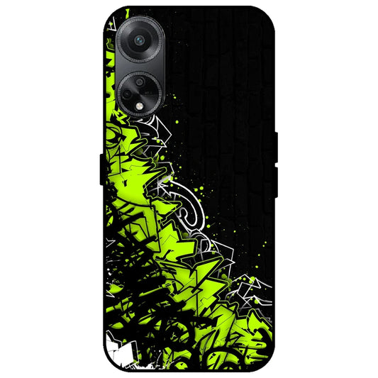 Green Graffiti - Glossy Metal Silicone Case for Oppo F23 5G