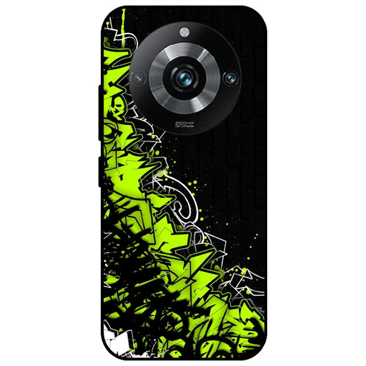 Green Graffiti - Glossy Metal Silicone Case for Realme 11 Pro Plus