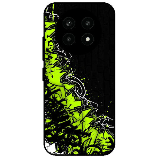 Green Graffiti - Glossy Metal Silicone Case for Realme 13 Pro 5G