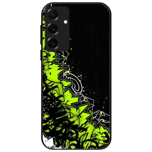 Green Graffiti - Glossy Metal Silicone Case for Samsung Galaxy S25 Plus