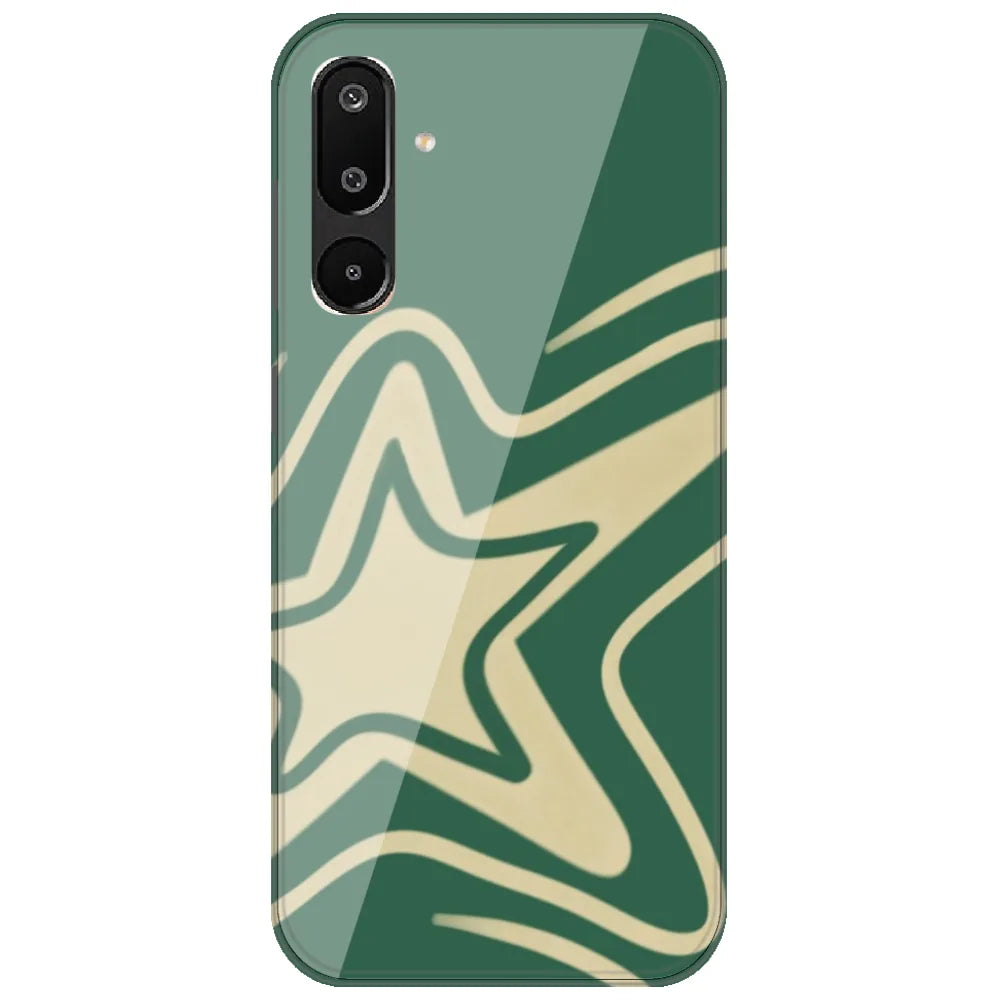 Green Groovy Star - Printed Silicone Case for Samsung Galaxy M16