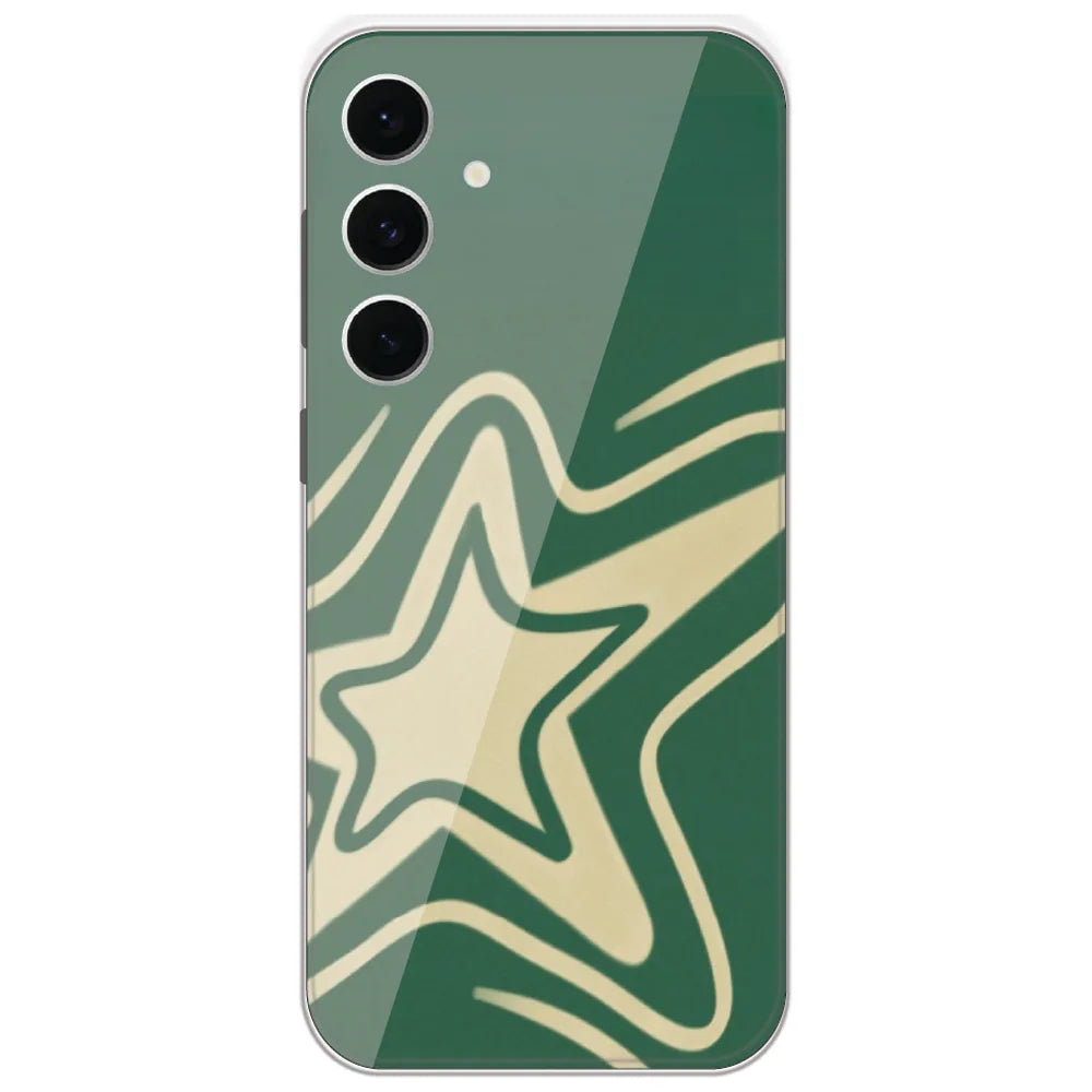 Green Groovy Star - Printed Silicone Case for Samsung Galaxy S24 FE