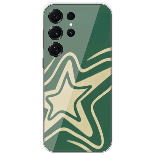 Green Groovy Star - Printed Silicone Case for Samsung Galaxy S25 Ultra