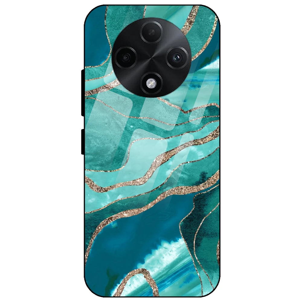 Green Marble - Glass Case for Oppo F27 Pro Plus