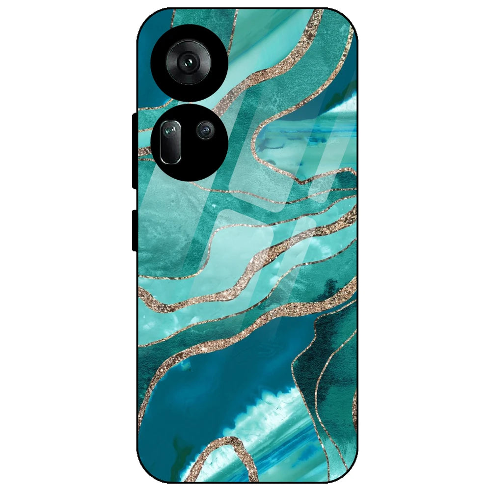 Green Marble - Glass Case for Oppo Reno 11