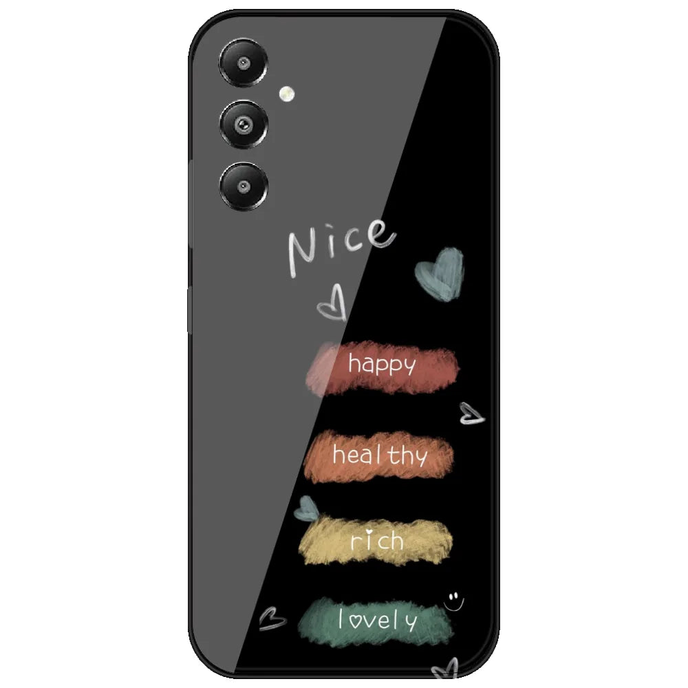 Happy Healthy Rich Lovely - Printed Silicone Case for Samsung Galaxy A05s
