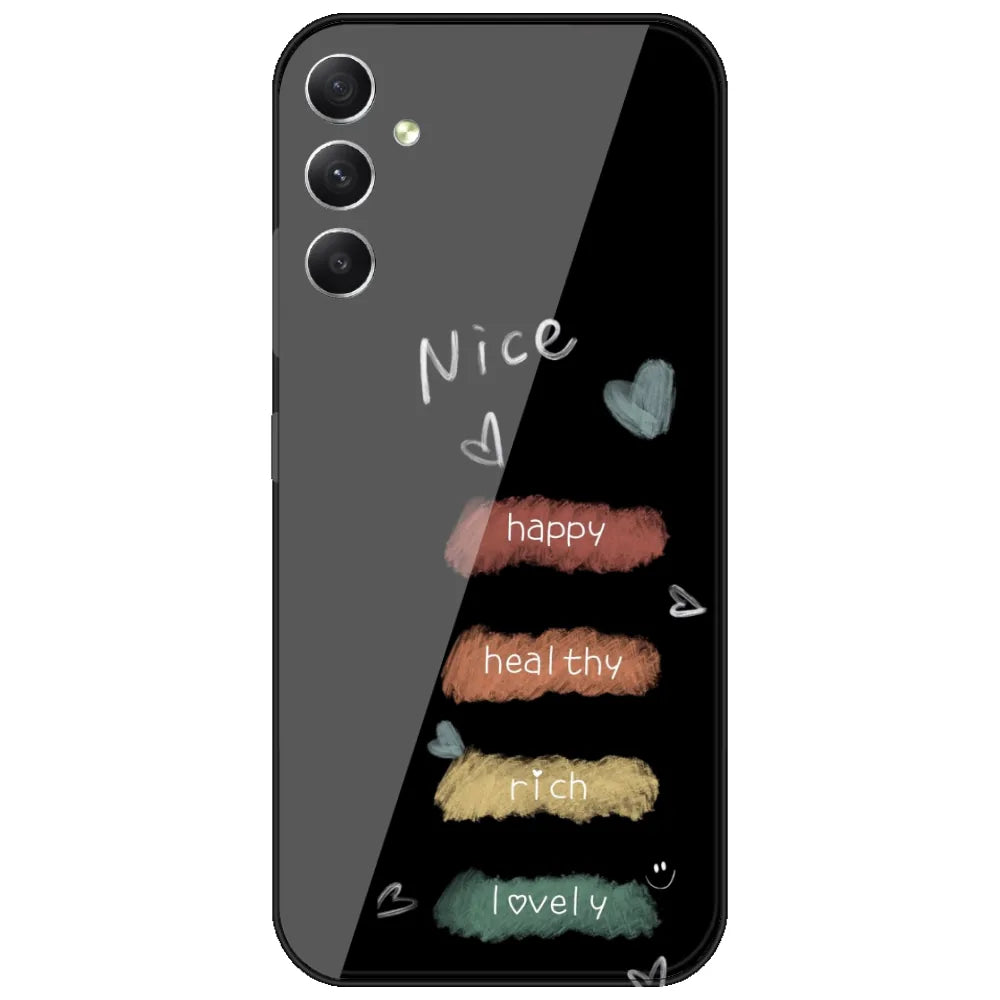 Happy Healthy Rich Lovely - Printed Silicone Case for Samsung Galaxy F54 5G