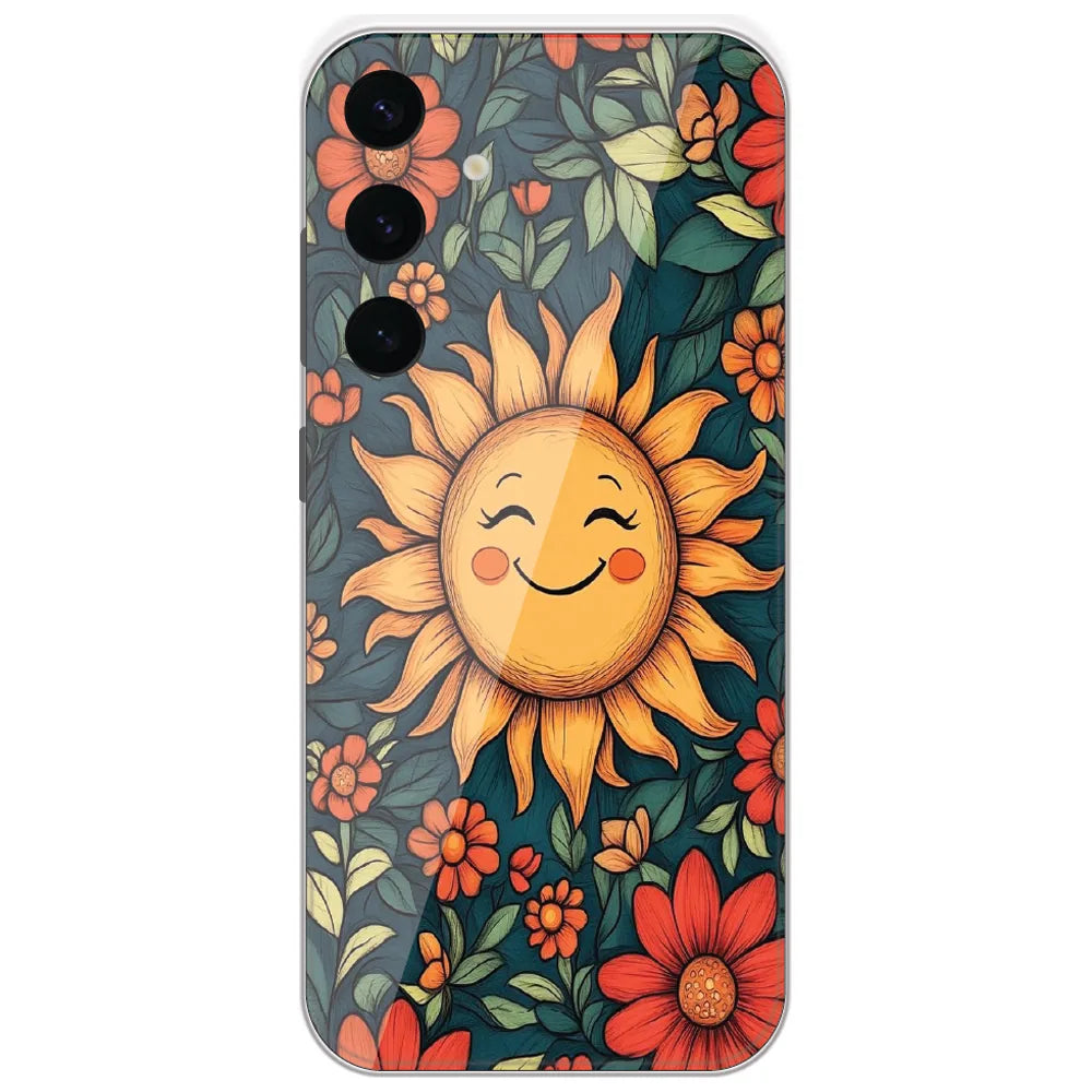 Happy Sun Florals - Printed Silicone Case for Samsung Galaxy S24 Plus