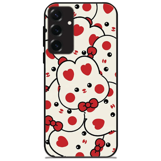 Heart Bunny Pattern - Glossy Metal Silicone Case for Samsung Galaxy S25 Plus