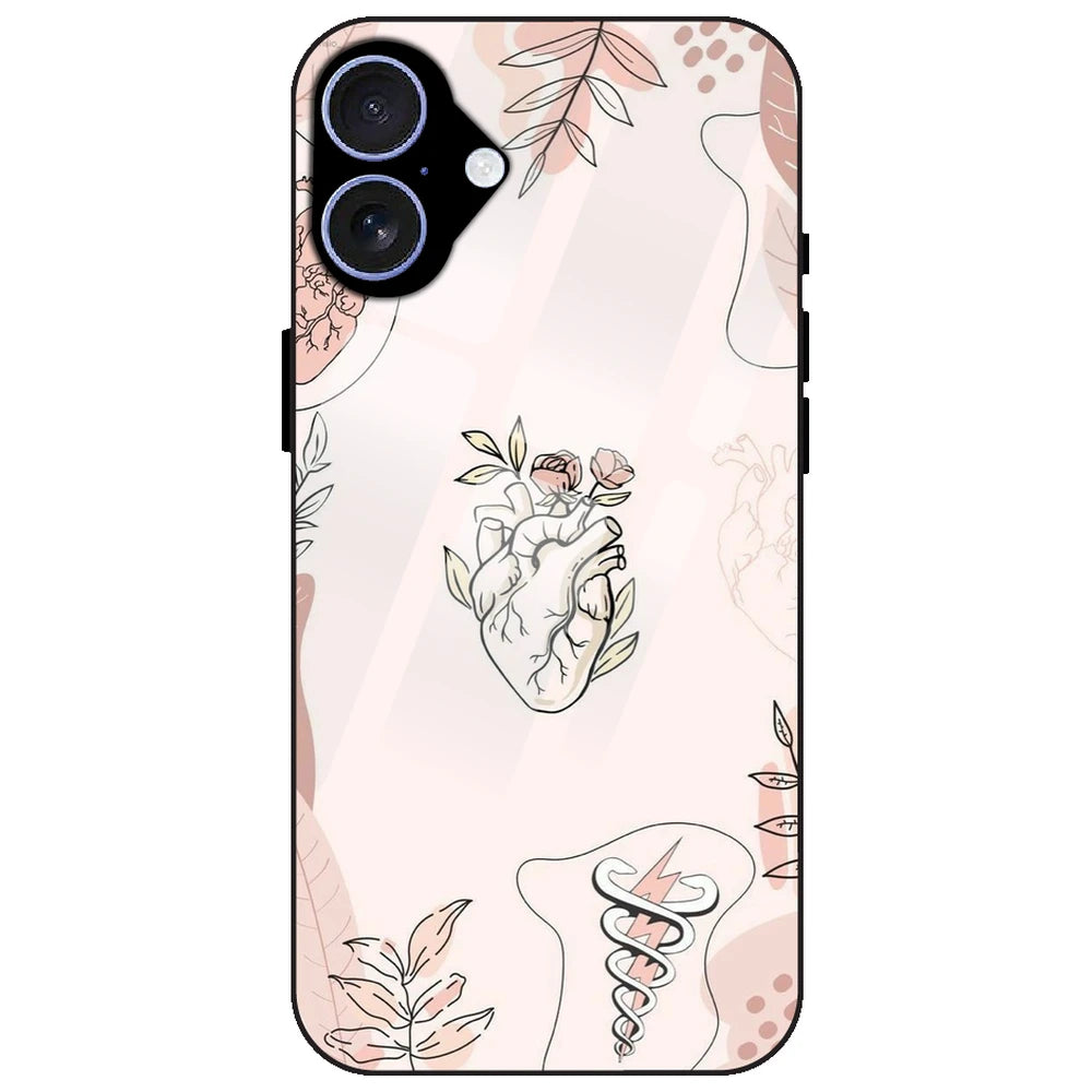 Hearts And Flowers - Glass Case for Apple iPhone 17