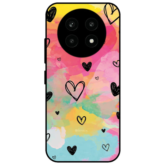 Hearts - Glossy Metal Silicone Case for Realme 13 Pro 5G