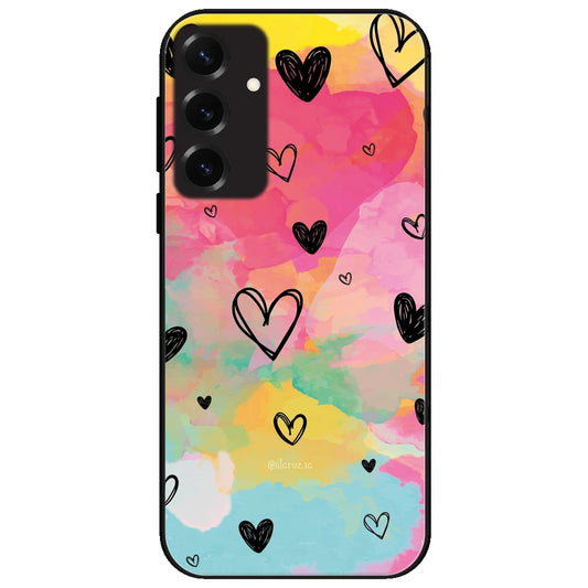 Hearts - Glossy Metal Silicone Case for Samsung Galaxy S25 Plus