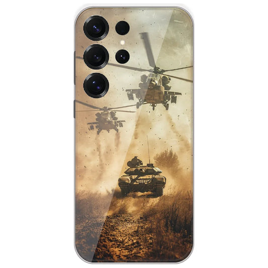 Helicopter Tank Assault - Printed Silicone Case for Samsung Galaxy S25 Ultra