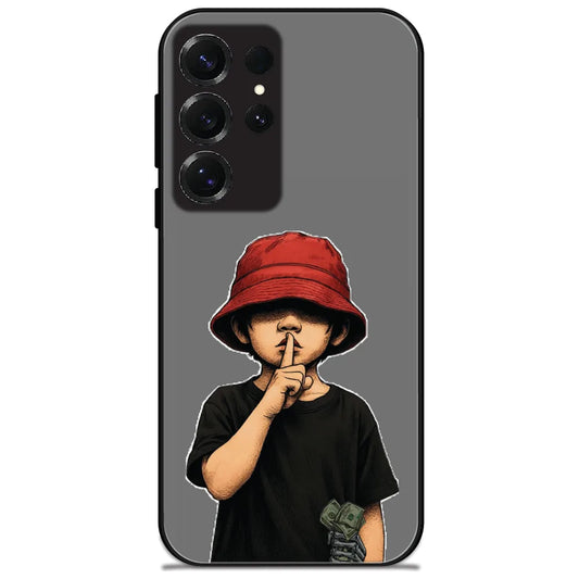 Hush Bucket Hat Kid - Glossy Metal Silicone Case for Samsung Galaxy S25 Ultra